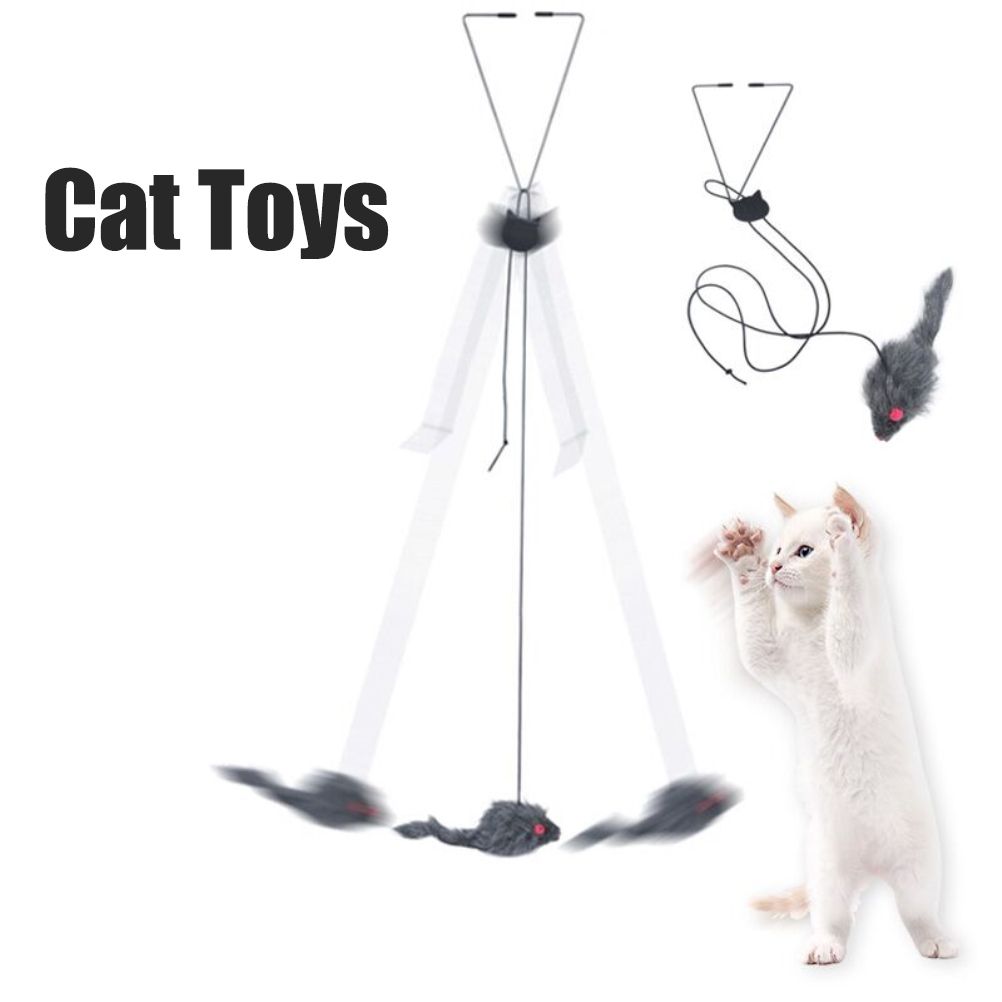 Automatic Cat Toy with Adjustable Elastic Rope Pet Toy Door Window Hanging Mouses Self Playing Toys for Cats V1294-YM0523-10335544