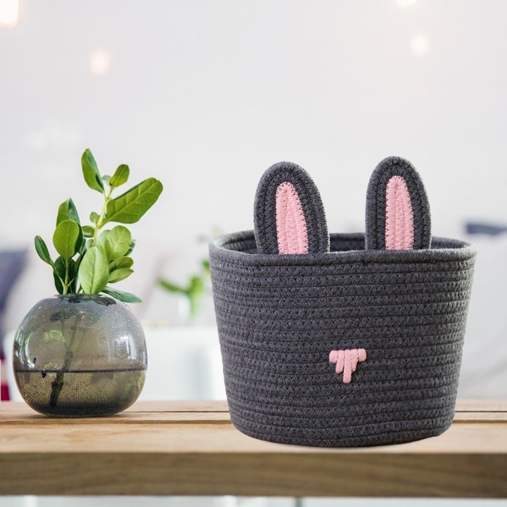Cute Rabbit Basket Easter Bunny Ear Storage Bag Portable Candy Bag for Storing Cosmetics and Snacks V1294-YM0523-10335583