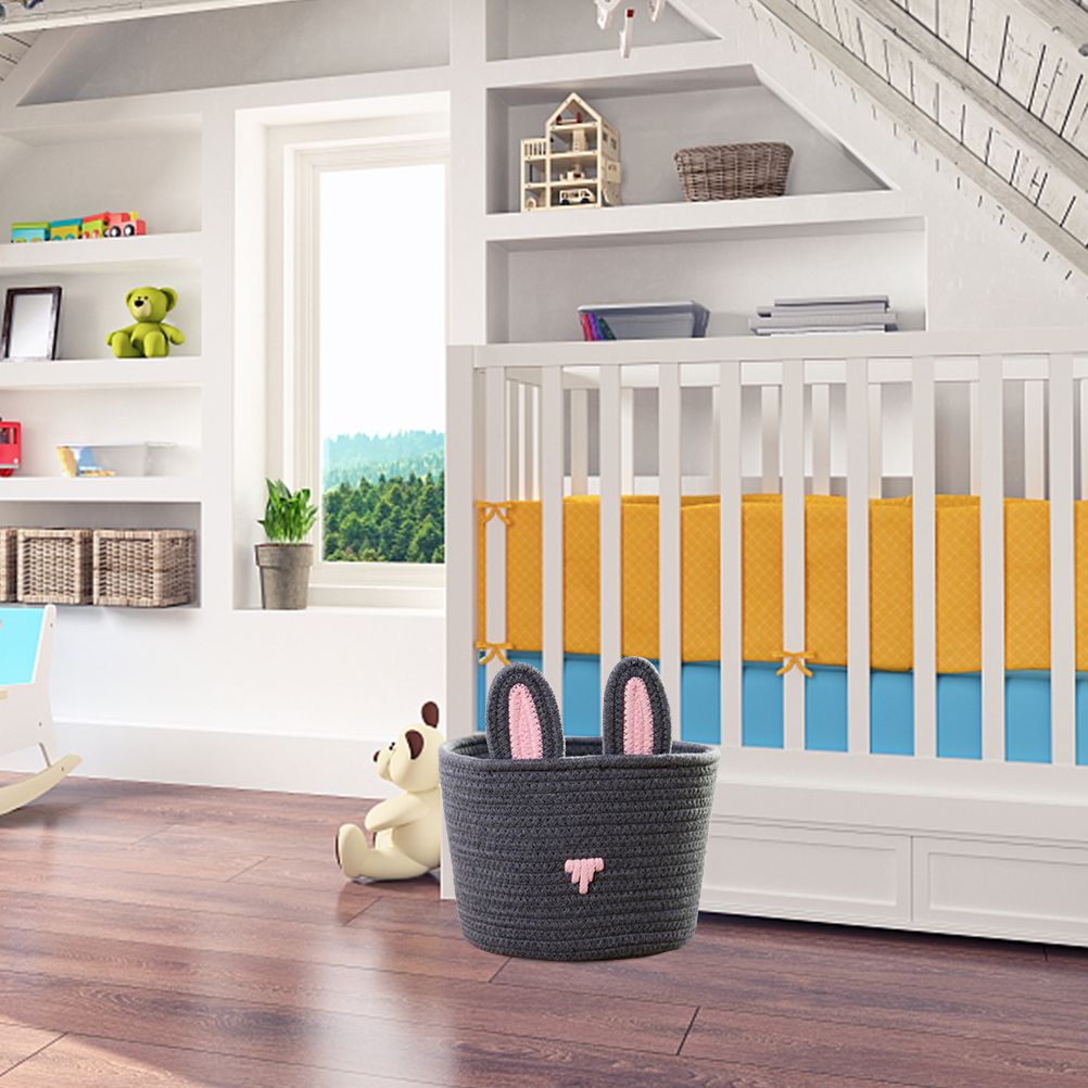Cute Rabbit Basket Easter Bunny Ear Storage Bag Portable Candy Bag for Storing Cosmetics and Snacks V1294-YM0523-10335583
