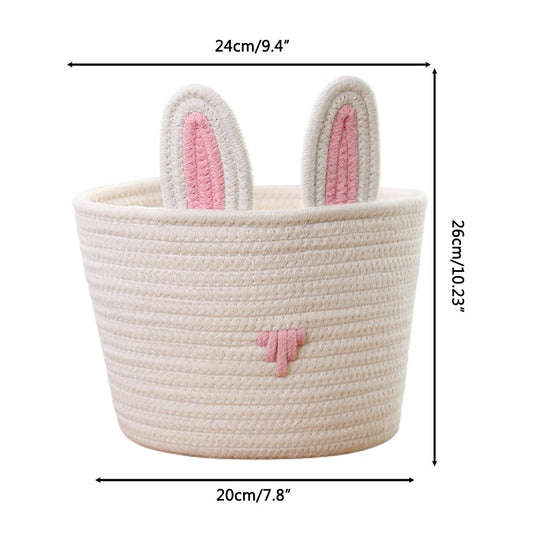 Cute Rabbit Basket Easter Bunny Ear Storage Bag Portable Candy Bag for Storing Cosmetics and Snacks V1294-YM0523-10335584