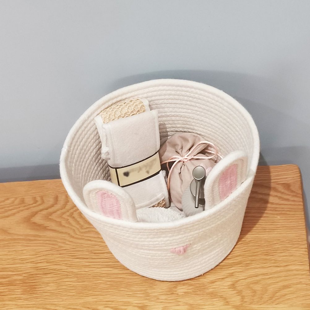 Cute Rabbit Basket Easter Bunny Ear Storage Bag Portable Candy Bag for Storing Cosmetics and Snacks V1294-YM0523-10335584