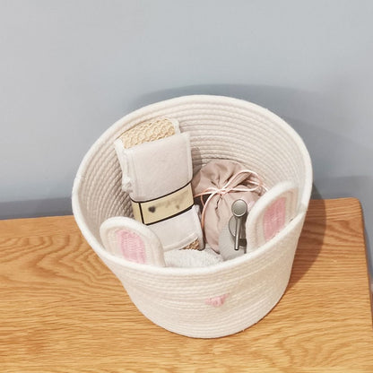 Cute Rabbit Basket Easter Bunny Ear Storage Bag Portable Candy Bag for Storing Cosmetics and Snacks V1294-YM0523-10335584