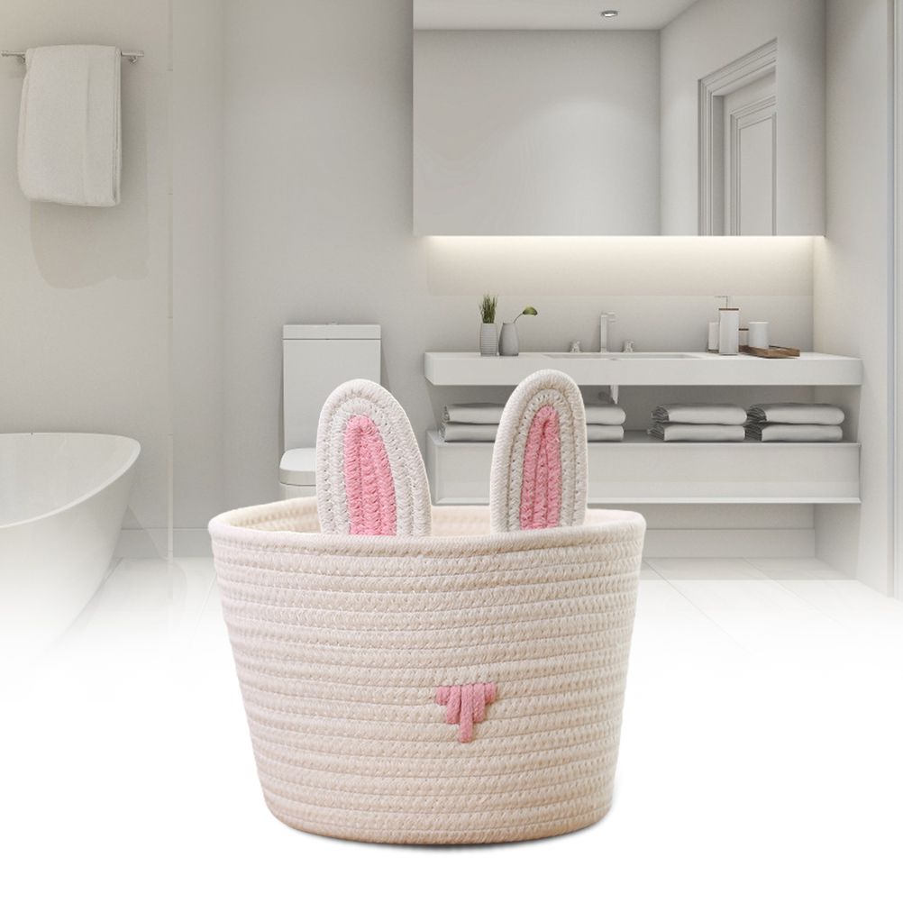 Cute Rabbit Basket Easter Bunny Ear Storage Bag Portable Candy Bag for Storing Cosmetics and Snacks V1294-YM0523-10335584