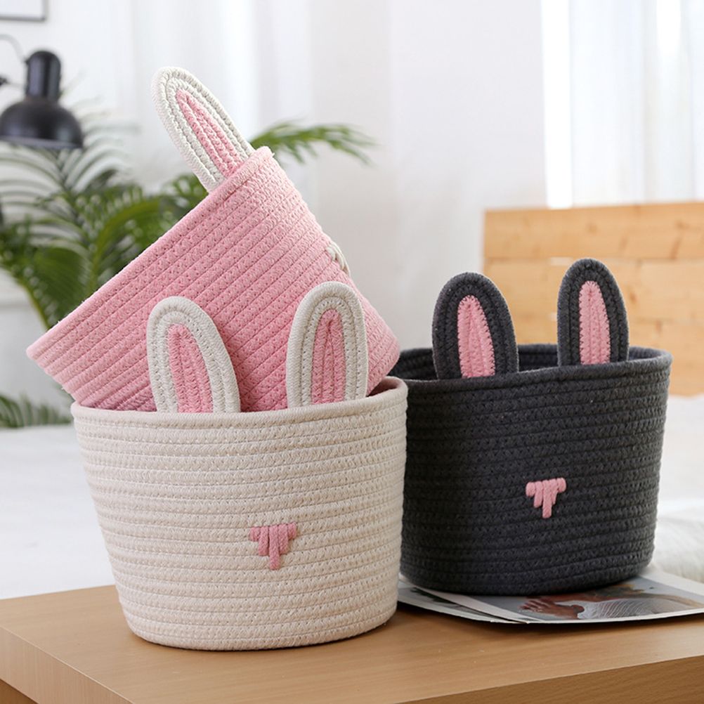 Cute Rabbit Basket Easter Bunny Ear Storage Bag Portable Candy Bag for Storing Cosmetics and Snacks V1294-YM0523-10335584