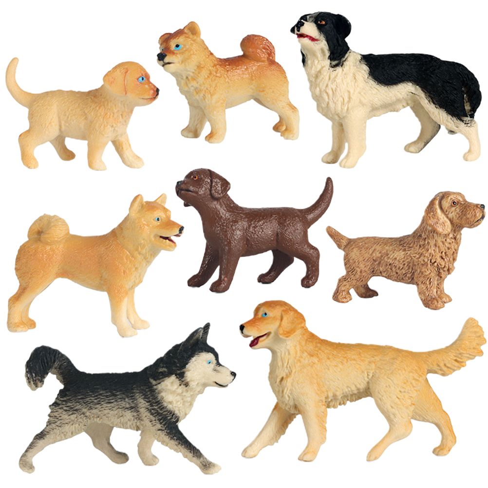 Dog Figurines Model Toy Set Simulation PVC Dog Figures Animals Toy Playset Educational Learning Toys for Kids V1294-YM0523-10335590