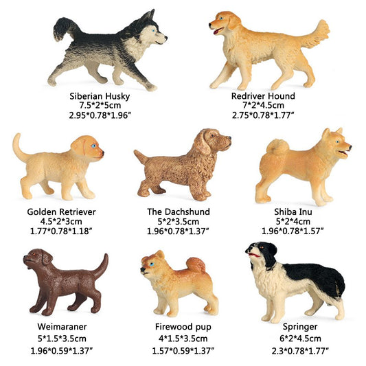 Dog Figurines Model Toy Set Simulation PVC Dog Figures Animals Toy Playset Educational Learning Toys for Kids V1294-YM0523-10335590