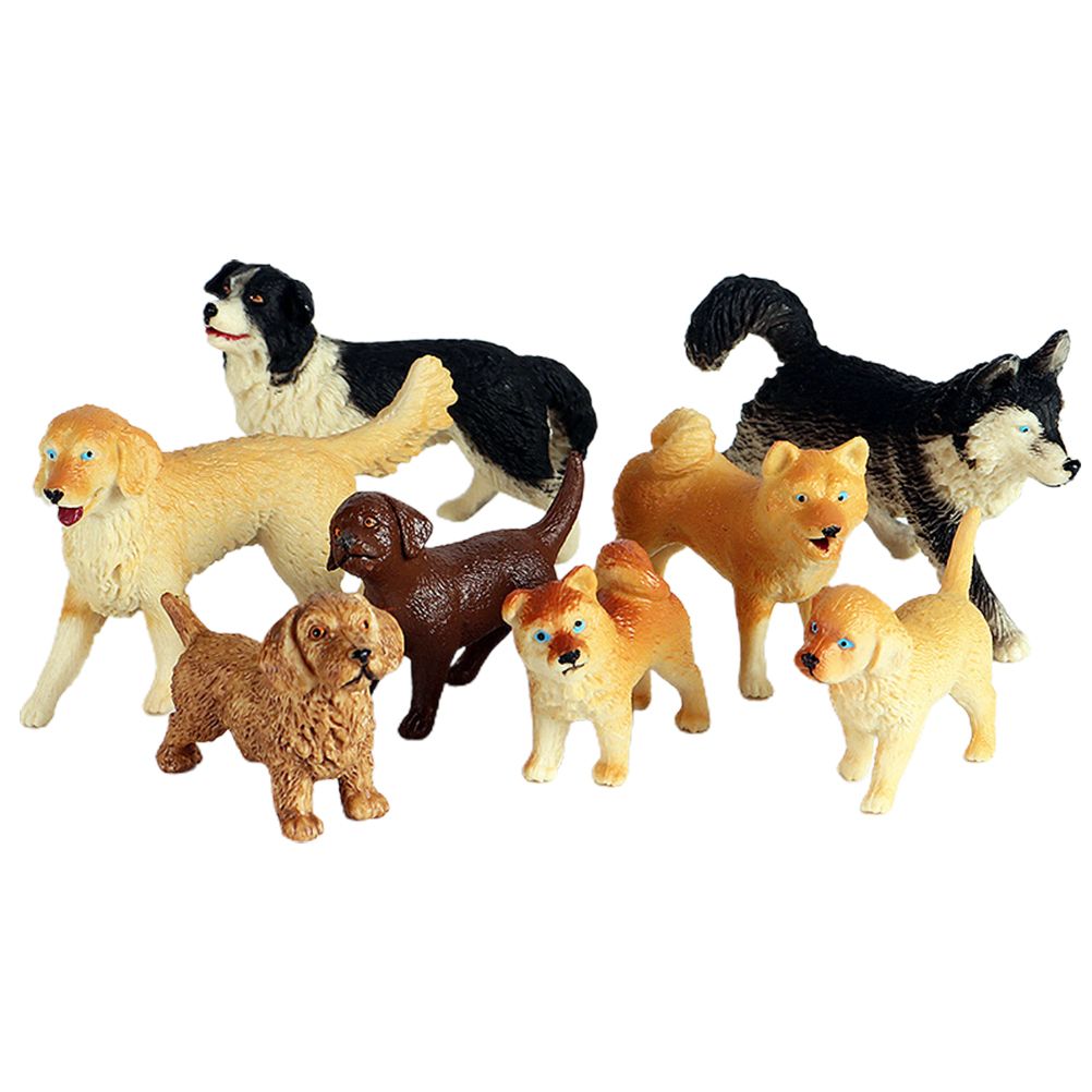 Dog Figurines Model Toy Set Simulation PVC Dog Figures Animals Toy Playset Educational Learning Toys for Kids V1294-YM0523-10335590