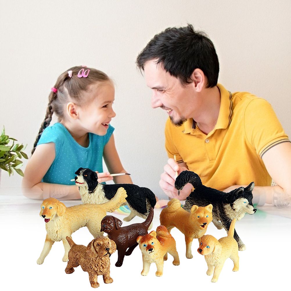 Dog Figurines Model Toy Set Simulation PVC Dog Figures Animals Toy Playset Educational Learning Toys for Kids V1294-YM0523-10335590