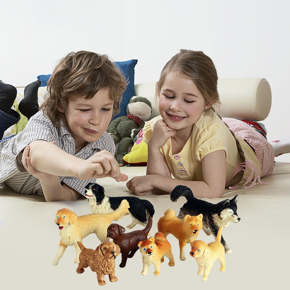 Dog Figurines Model Toy Set Simulation PVC Dog Figures Animals Toy Playset Educational Learning Toys for Kids V1294-YM0523-10335590
