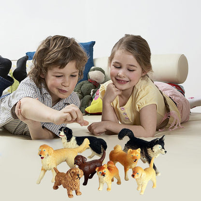 Dog Figurines Model Toy Set Simulation PVC Dog Figures Animals Toy Playset Educational Learning Toys for Kids V1294-YM0523-10335590