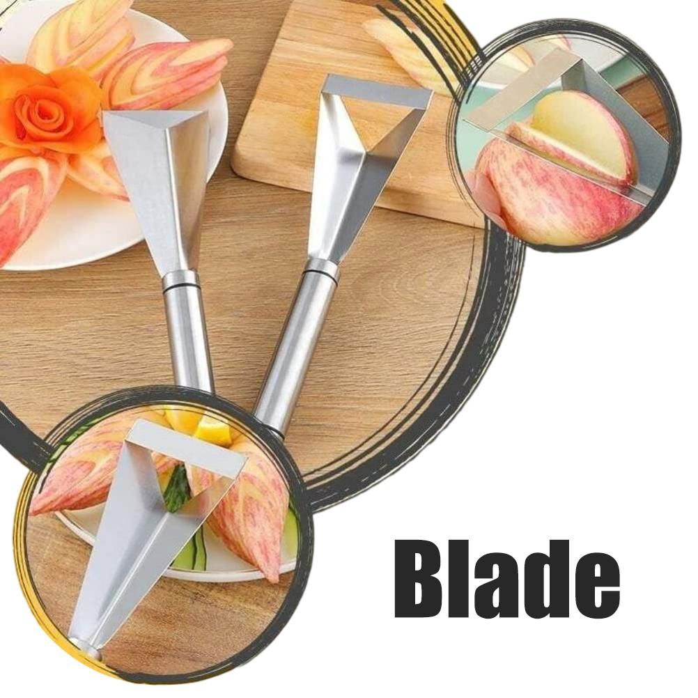 Stainless Steel Fruit Carving Cutter DIY Platter Decoration Triangular Shape Carving Tools with Durable V1294-YM0523-10335598