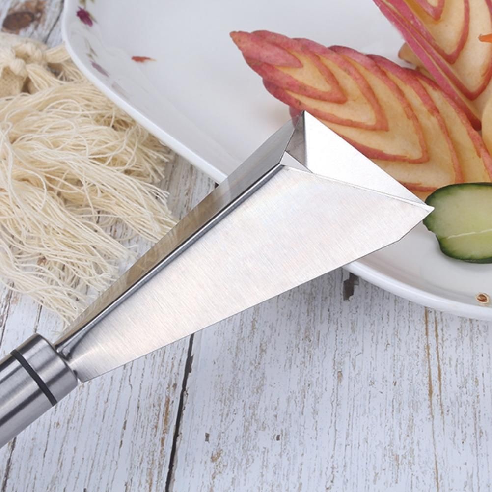 Stainless Steel Fruit Carving Cutter DIY Platter Decoration Triangular Shape Carving Tools with Durable V1294-YM0523-10335598