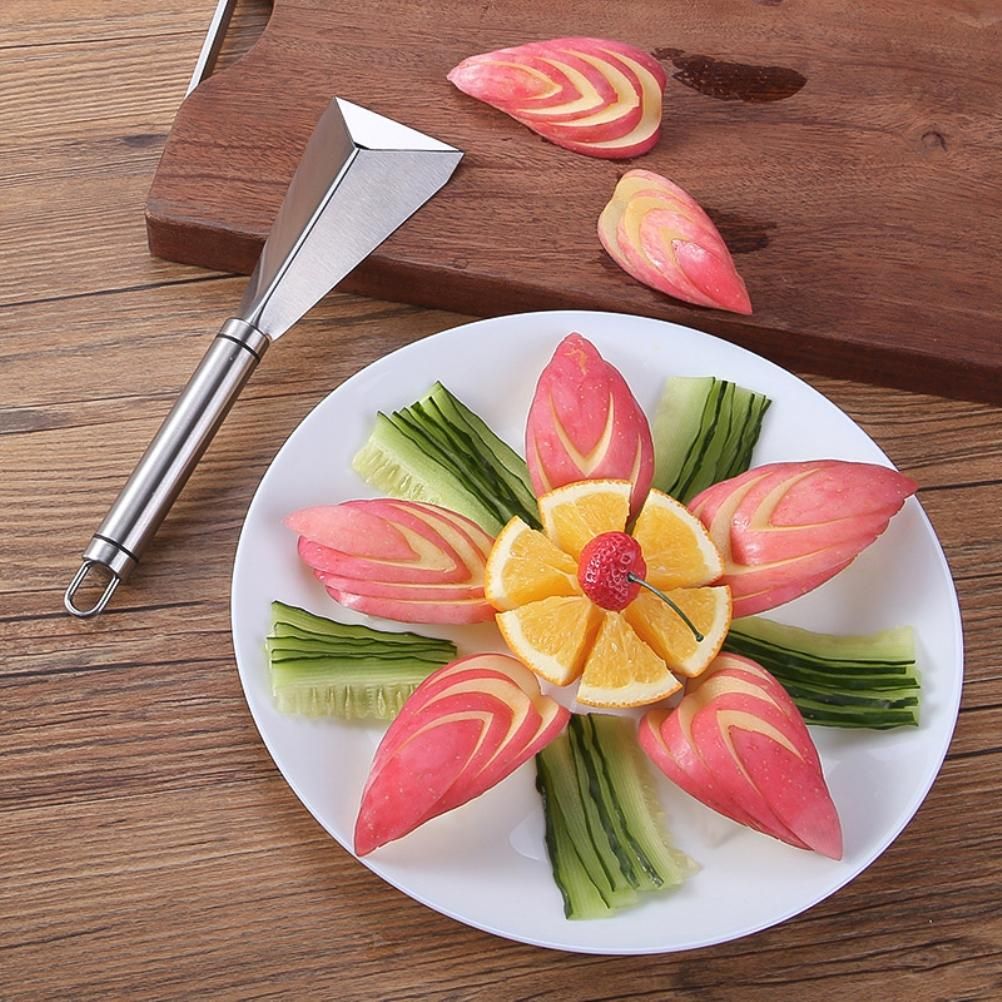 Stainless Steel Fruit Carving Cutter DIY Platter Decoration Triangular Shape Carving Tools with Durable V1294-YM0523-10335598