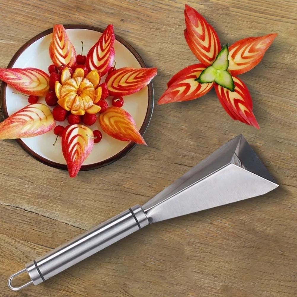 Stainless Steel Fruit Carving Cutter DIY Platter Decoration Triangular Shape Carving Tools with Durable V1294-YM0523-10335598