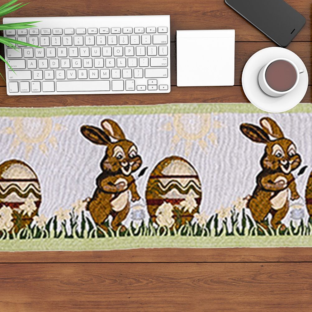 Dinner Party Table Decoration Easter Bunny Table Runner for Kitchen and Wine Cabinets Knitted Rabbit Table V1294-YM0523-10335663