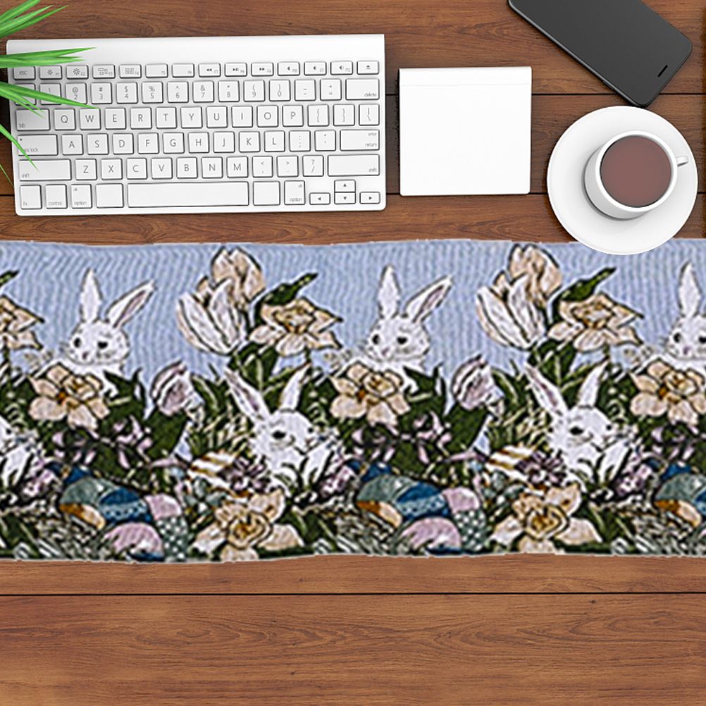Dinner Party Table Decoration Easter Bunny Table Runner for Kitchen and Wine Cabinets Knitted Rabbit Table V1294-YM0523-10335663