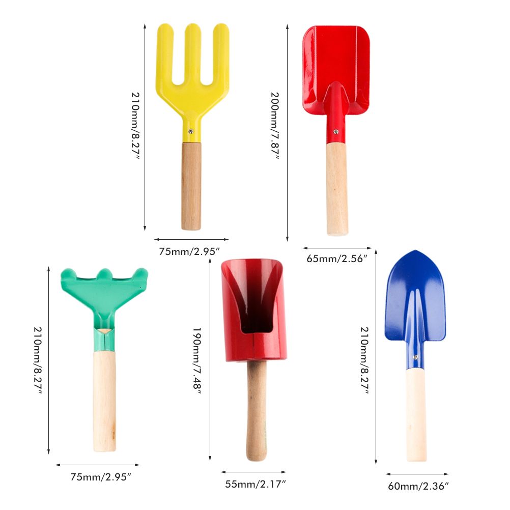 5 Pcs Kid Mini Gardening Tool Set Outdoor Plants DIY Tools Garden Planting Tool Kit for Children V1294-YM0523-10335704