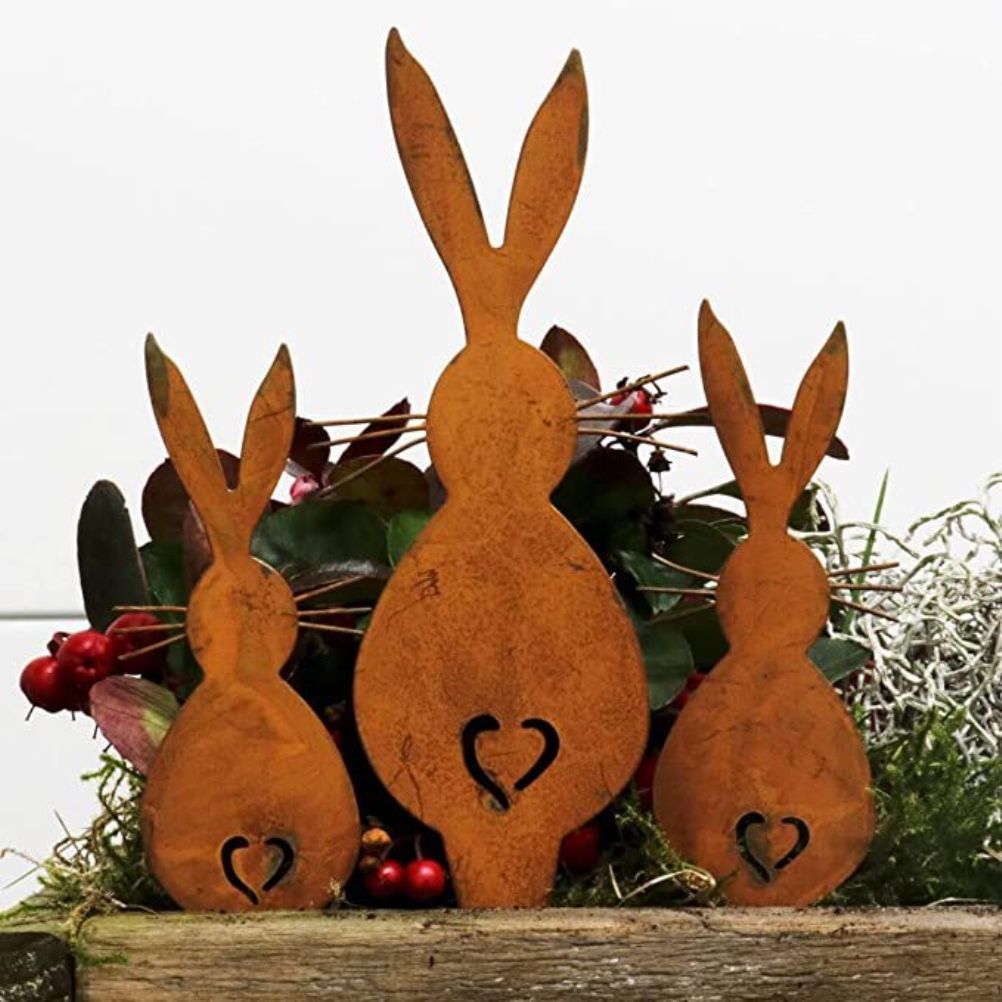 Easter Iron Bunny Adornments Easter Crafts Decorations for Lawn Garden Ornament V1294-YM0523-10335730
