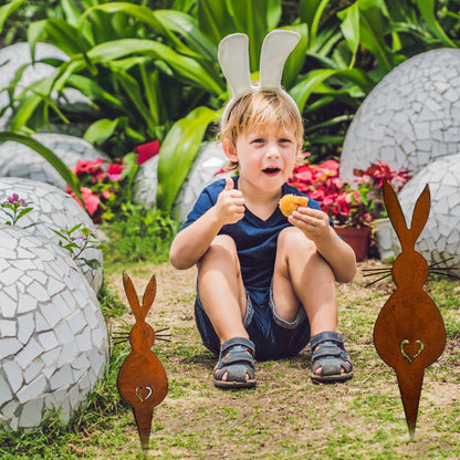 Easter Iron Bunny Adornments Easter Crafts Decorations for Lawn Garden Ornament V1294-YM0523-10335730
