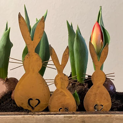 Easter Iron Bunny Adornments Easter Crafts Decorations for Lawn Garden Ornament V1294-YM0523-10335731