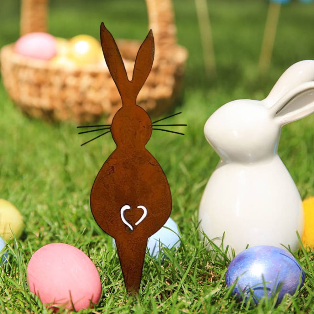 Easter Iron Bunny Adornments Easter Crafts Decorations for Lawn Garden Ornament V1294-YM0523-10335731