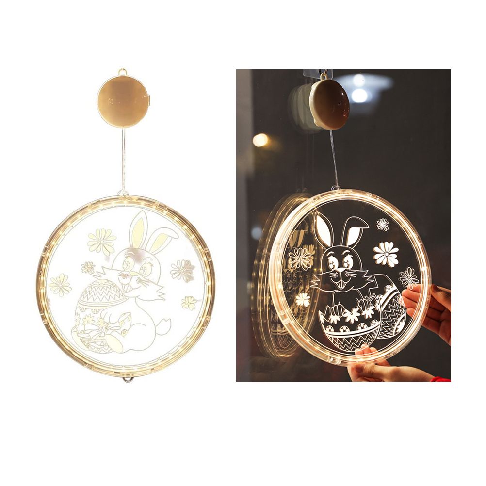 Easter LED Lights with Suction Cups Window Hanging Decoration Lights 3D Acrylic Lights for Home Dining Room V1294-YM0523-10335751