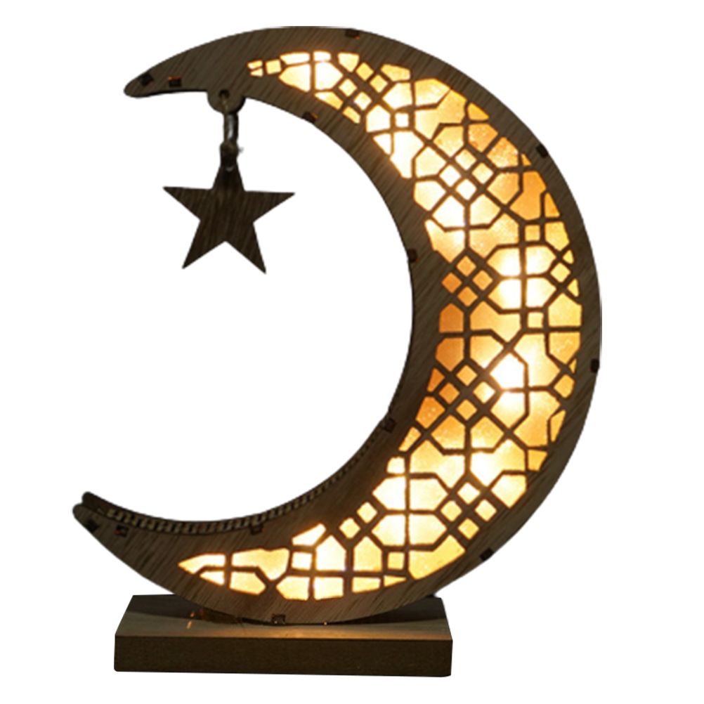 Ramadan LED Decorative Lights Wooden Crafts Night Light for Muslim Ramadan Gift Islamic Wall Table Decoration V1294-YM0523-10335754