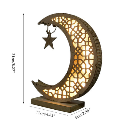 Ramadan LED Decorative Lights Wooden Crafts Night Light for Muslim Ramadan Gift Islamic Wall Table Decoration V1294-YM0523-10335754