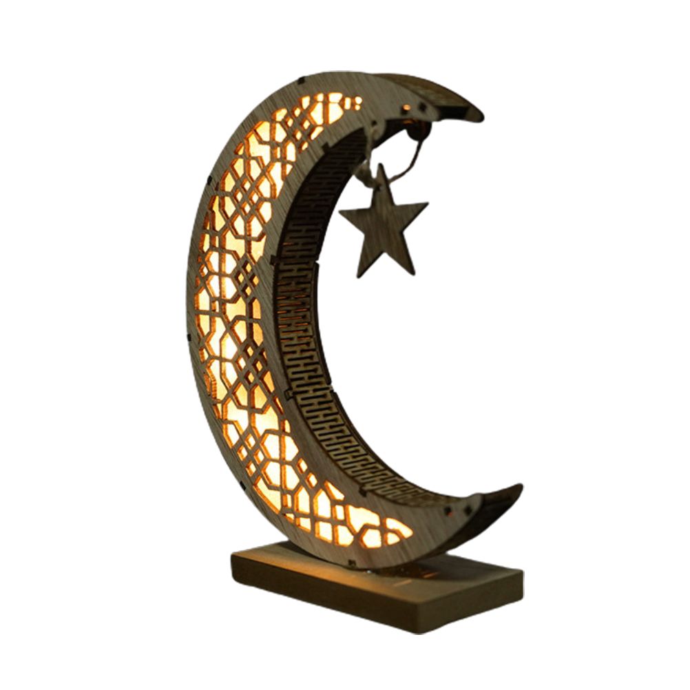 Ramadan LED Decorative Lights Wooden Crafts Night Light for Muslim Ramadan Gift Islamic Wall Table Decoration V1294-YM0523-10335754