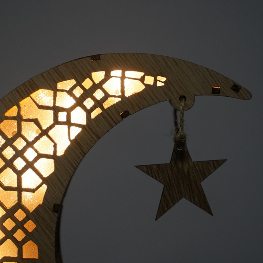 Ramadan LED Decorative Lights Wooden Crafts Night Light for Muslim Ramadan Gift Islamic Wall Table Decoration V1294-YM0523-10335754