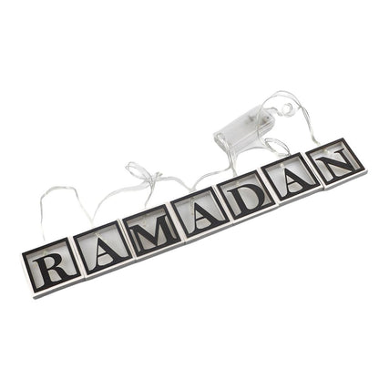 Ramadan LED String Light Decoration Wooden Hollow Letters Pendant for Ramadan Eid Mubarak Home Decor V1294-YM0523-10335792