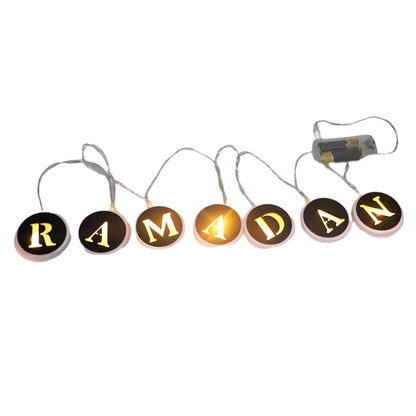 Ramadan LED String Light Decoration Wooden Hollow Letters Pendant for Ramadan Eid Mubarak Home Decor V1294-YM0523-10335793
