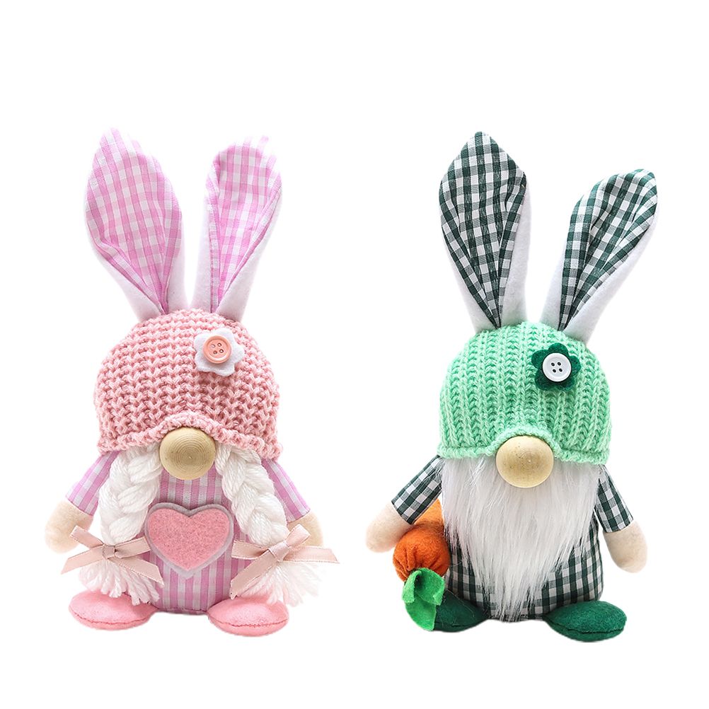 Easter Bunny Gnome Decoration Couple Doll Decor for Kids and Friends Easter Faceless Doll Ornaments V1294-YM0523-10335913