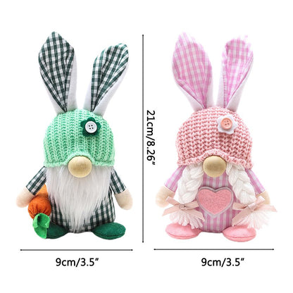 Easter Bunny Gnome Decoration Couple Doll Decor for Kids and Friends Easter Faceless Doll Ornaments V1294-YM0523-10335913