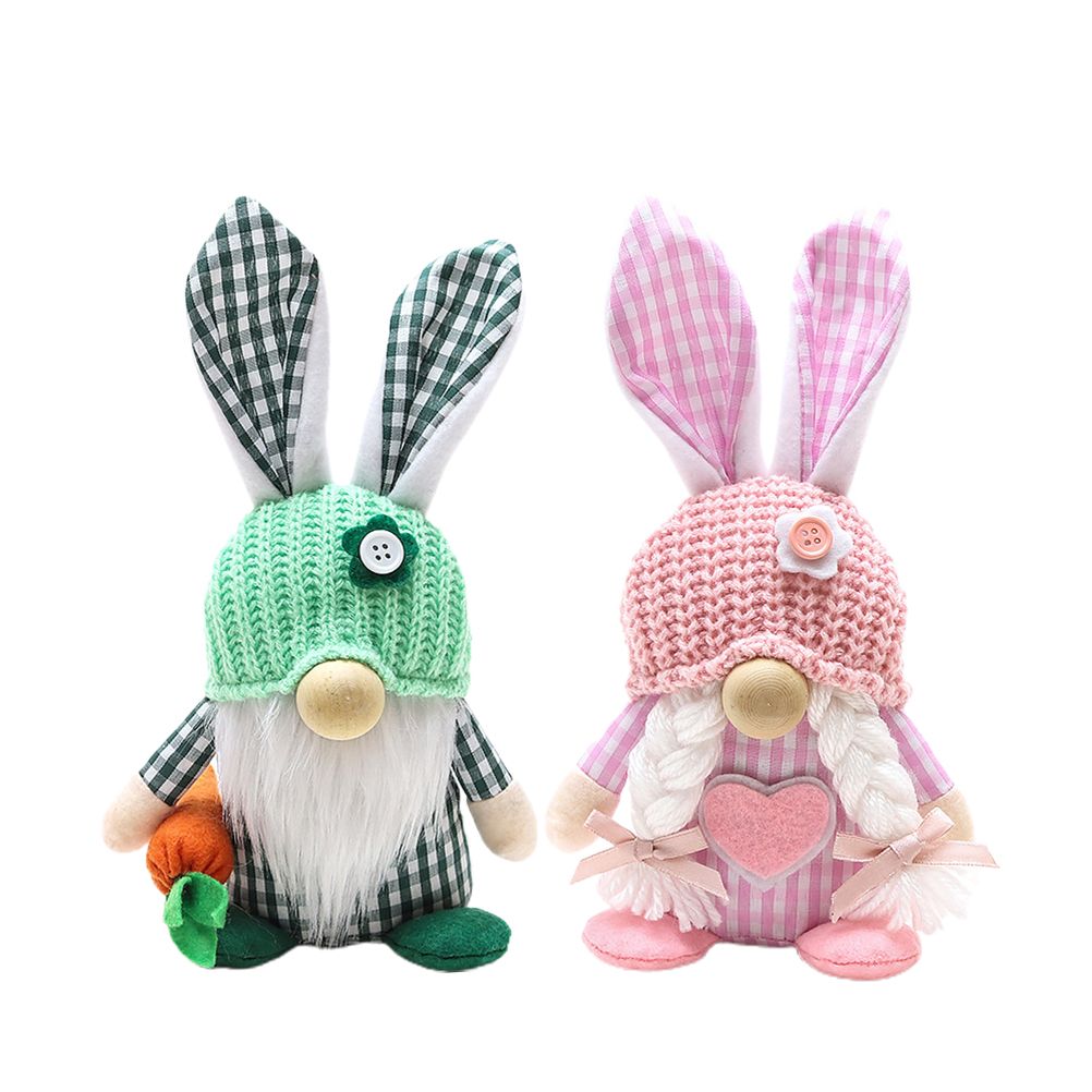 Easter Bunny Gnome Decoration Couple Doll Decor for Kids and Friends Easter Faceless Doll Ornaments V1294-YM0523-10335913