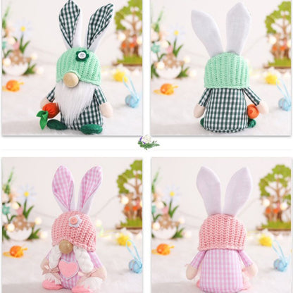 Easter Bunny Gnome Decoration Couple Doll Decor for Kids and Friends Easter Faceless Doll Ornaments V1294-YM0523-10335913