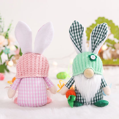 Easter Bunny Gnome Decoration Couple Doll Decor for Kids and Friends Easter Faceless Doll Ornaments V1294-YM0523-10335913