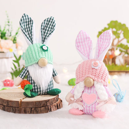 Easter Bunny Gnome Decoration Couple Doll Decor for Kids and Friends Easter Faceless Doll Ornaments V1294-YM0523-10335913