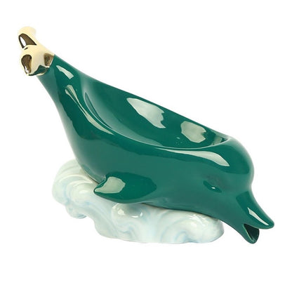 Dolphin Ceramic Soap Box Drain Soap Dish Box Bathroom Supplies Home Decoration Accessories Drain Soap Holder V1294-YM0523-10335929