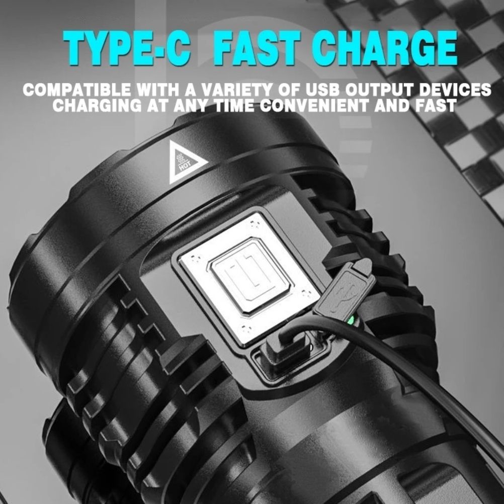 LED Outdoor Flashlight USB Rechargeable Super Bright Flashlight for Outdoor Camping Fishing Hiking V1294-YM0523-10336025