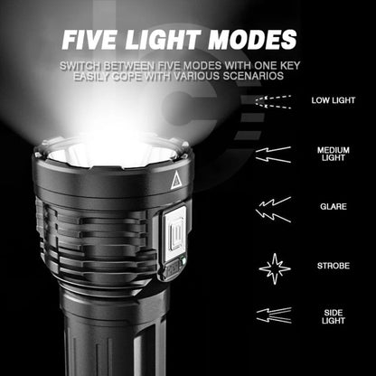 LED Outdoor Flashlight USB Rechargeable Super Bright Flashlight for Outdoor Camping Fishing Hiking V1294-YM0523-10336025