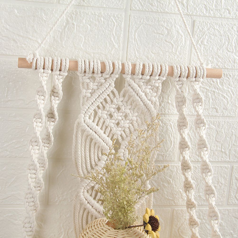 Boho Macrame Wall Hanging Shelf Macrame Wall Decor Woven Tassel Tapestry Wall Shelf Handmade Cotton Rope V1294-YM0523-10336076