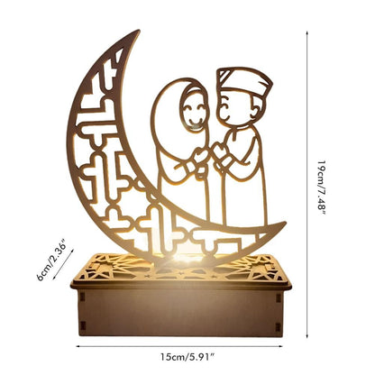 Wooden LED Lamp Ramadan Decoration Portable Eid Ramadan LED Night Light Table Ornament Ideal for Eid Ramadan V1294-YM0523-10336082