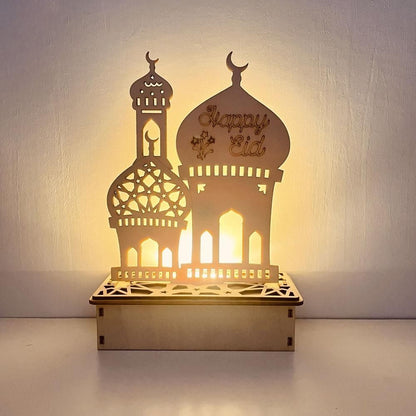 Wooden LED Lamp Ramadan Decoration Portable Eid Ramadan LED Night Light Table Ornament Ideal for Eid Ramadan V1294-YM0523-10336086