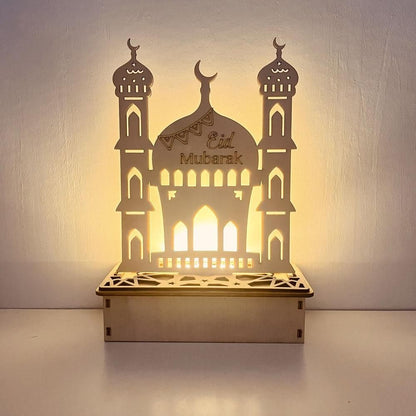 Wooden LED Lamp Ramadan Decoration Portable Eid Ramadan LED Night Light Table Ornament Ideal for Eid Ramadan V1294-YM0523-10336087