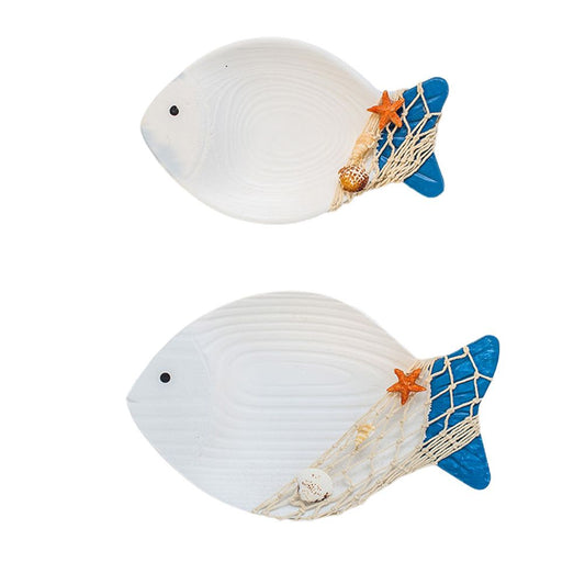 Wood Fish Hanging Ornament Wooden Fish Wall Art Decor for Beach Theme Fish Sculpture V1294-YM0523-10336205