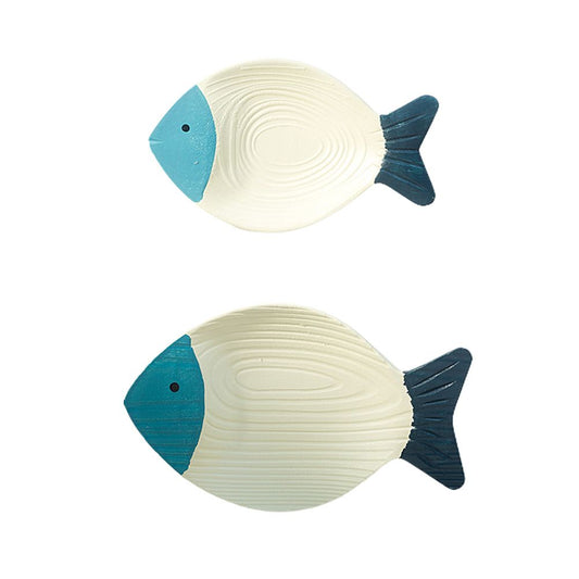 Wood Fish Hanging Ornament Wooden Fish Wall Art Decor for Beach Theme Fish Sculpture V1294-YM0523-10336206