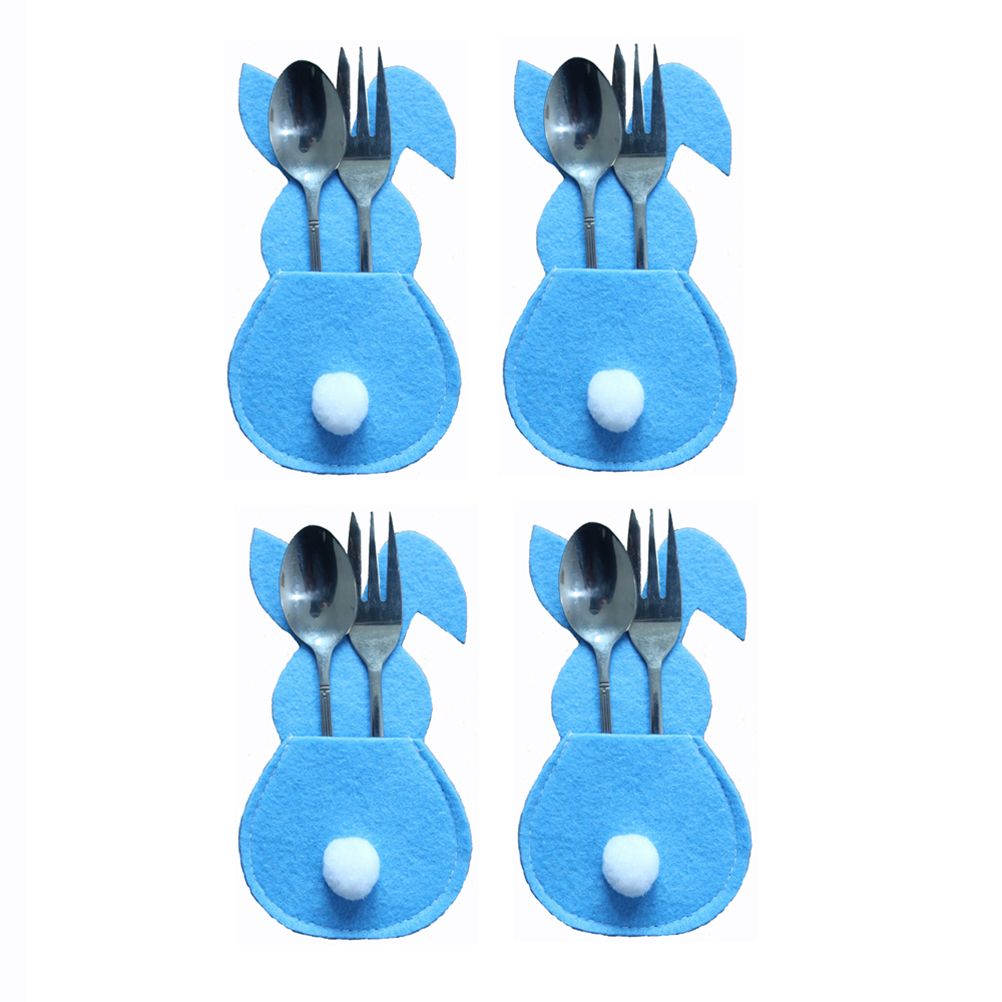 16Pcs Easter Bunny Cutlery Bags Rabbit Flatware Holder Tableware Utensil Storage Bags for Home Party Tabletop V1294-YM0523-10336499