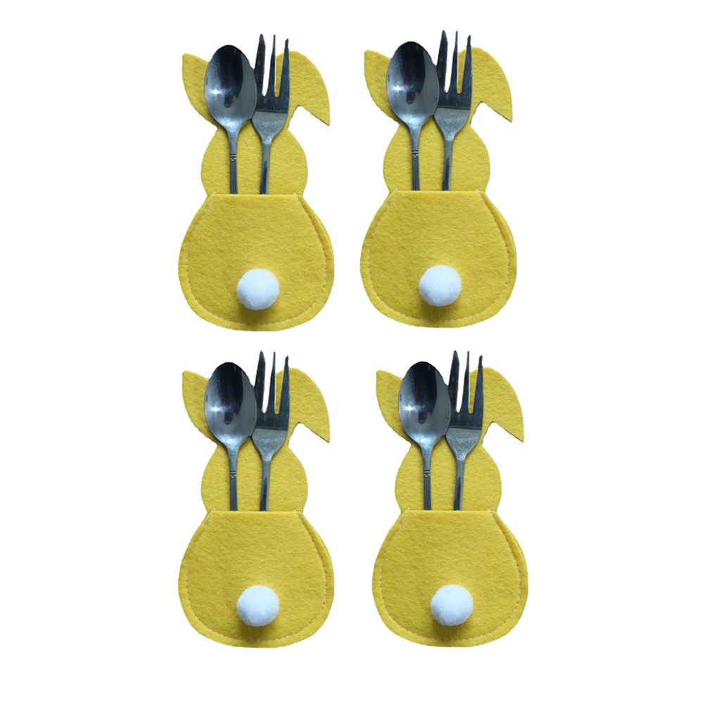 16Pcs Easter Bunny Cutlery Bags Rabbit Flatware Holder Tableware Utensil Storage Bags for Home Party Tabletop V1294-YM0523-10336499