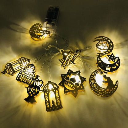 Ramadan Eid String Light Battery Operated Moon Star Lamp Mubarak Moon LED String Lights for Indoor Ramadan V1294-YM0523-10336537